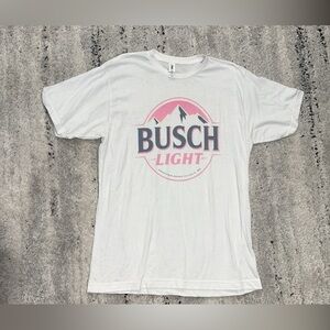Busch Light White T-Shirt with Pink Logo